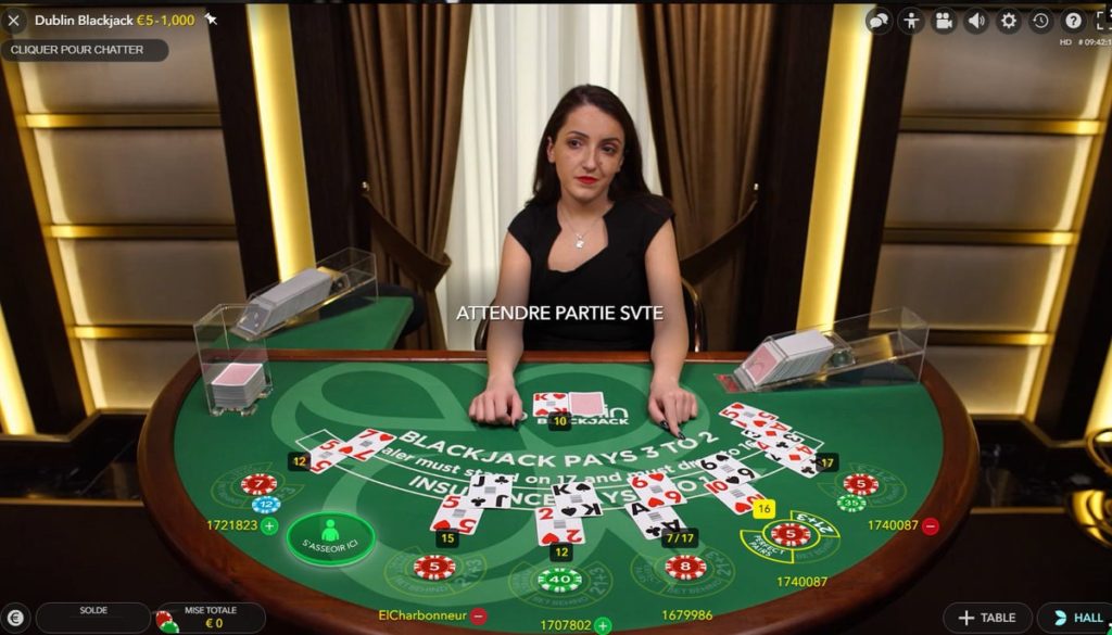 Streaming Dublin Blackjack en live