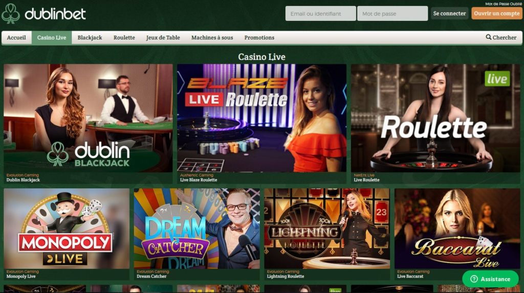 Revue du Casino Dublinbet