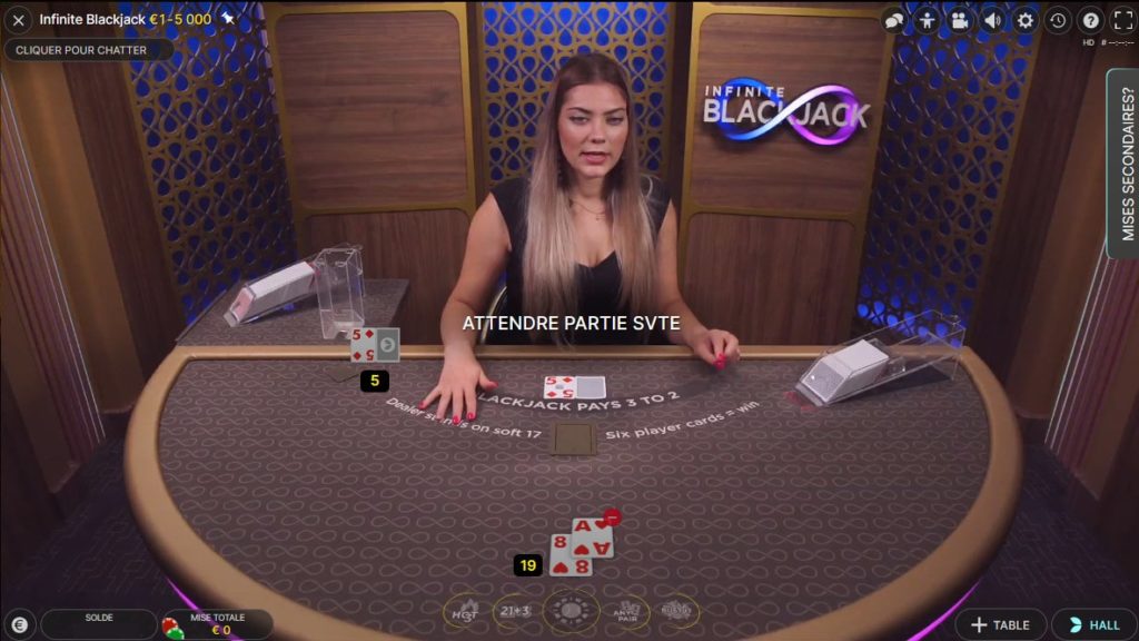 Blackjack gratuit en mode RNG