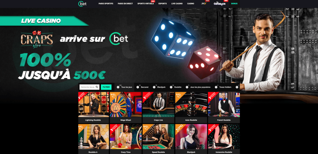 Casino en ligne Cbet avec croupiers en direct