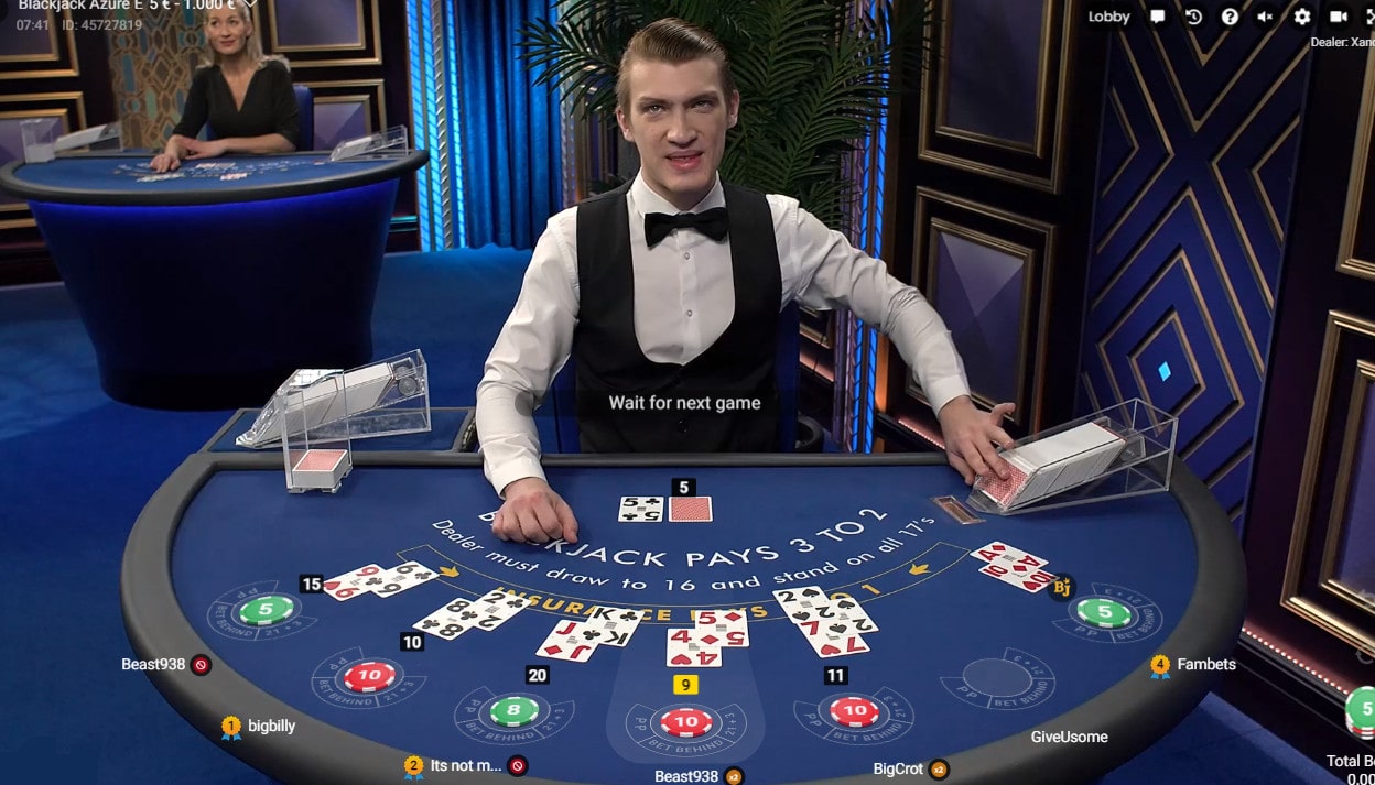 Focus sur Blackjack Azure, jeu de black jack de Pragmatic Play Live