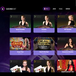 Jeux avec croupiers en direct de CasinoBit