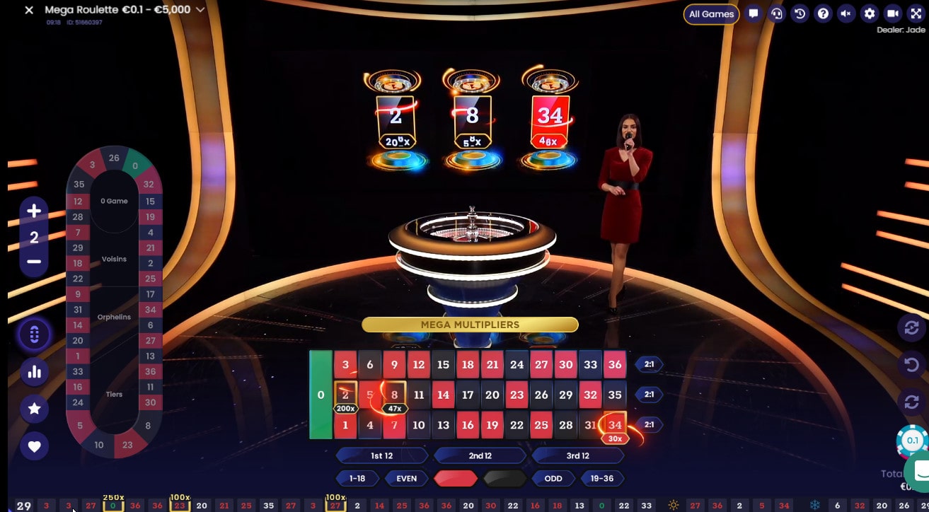 jeu de roulette avec croupier en direct de Pragmatic Play Live