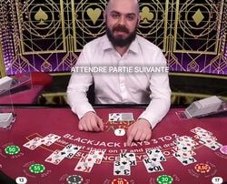 Table Blackjack party avec croupier en Direct sur Cresus Casino