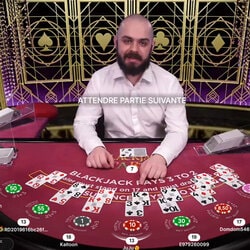 Table Blackjack party avec croupier en Direct sur Cresus Casino