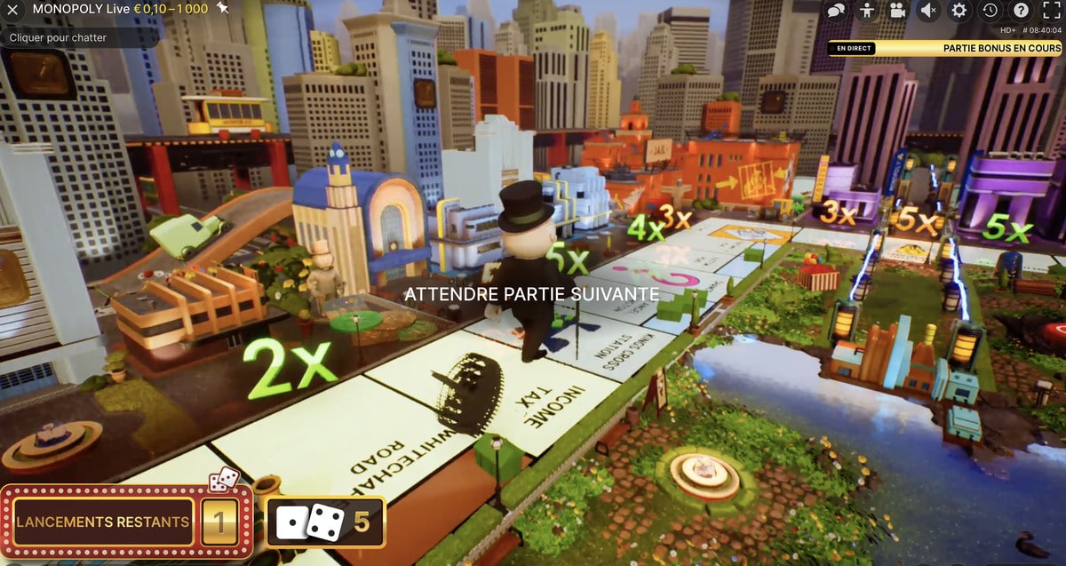 Mr Monopoly sur le jeu de Monopoly virtuel