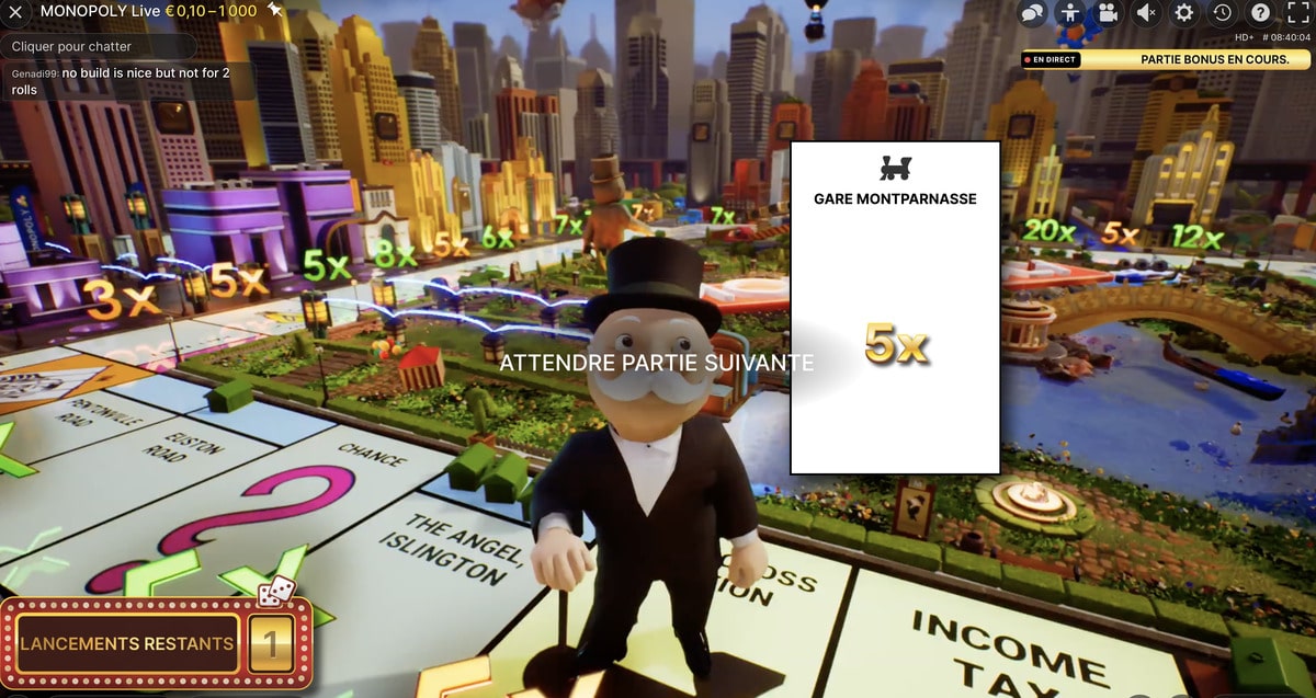 Gare Montparnasse sur Monopoly Live