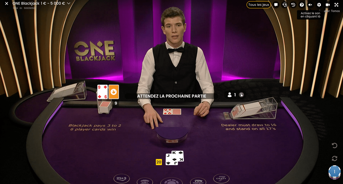 croupier dans un studio de blackjack en ligne Pragmatic Play Live