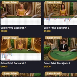 Magical Spin propose des jeux Blackjack Salon Privé et Baccarat Salon Privé