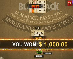 Le jeu de blackjack en ligne Blackjack Dragons of the North dispo sur Millionz