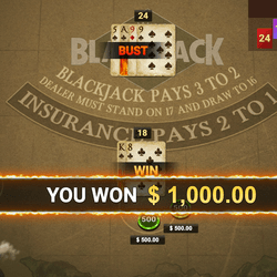 Le jeu de blackjack en ligne Blackjack Dragons of the North dispo sur Millionz