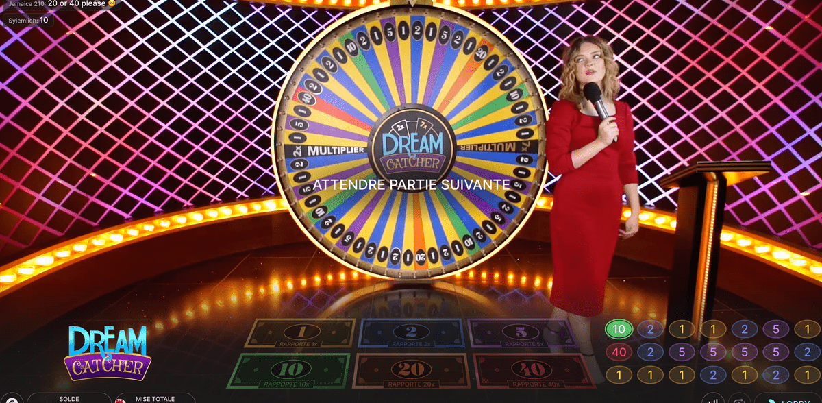 Dream Catcher avec croupier en direct Dream Catcher