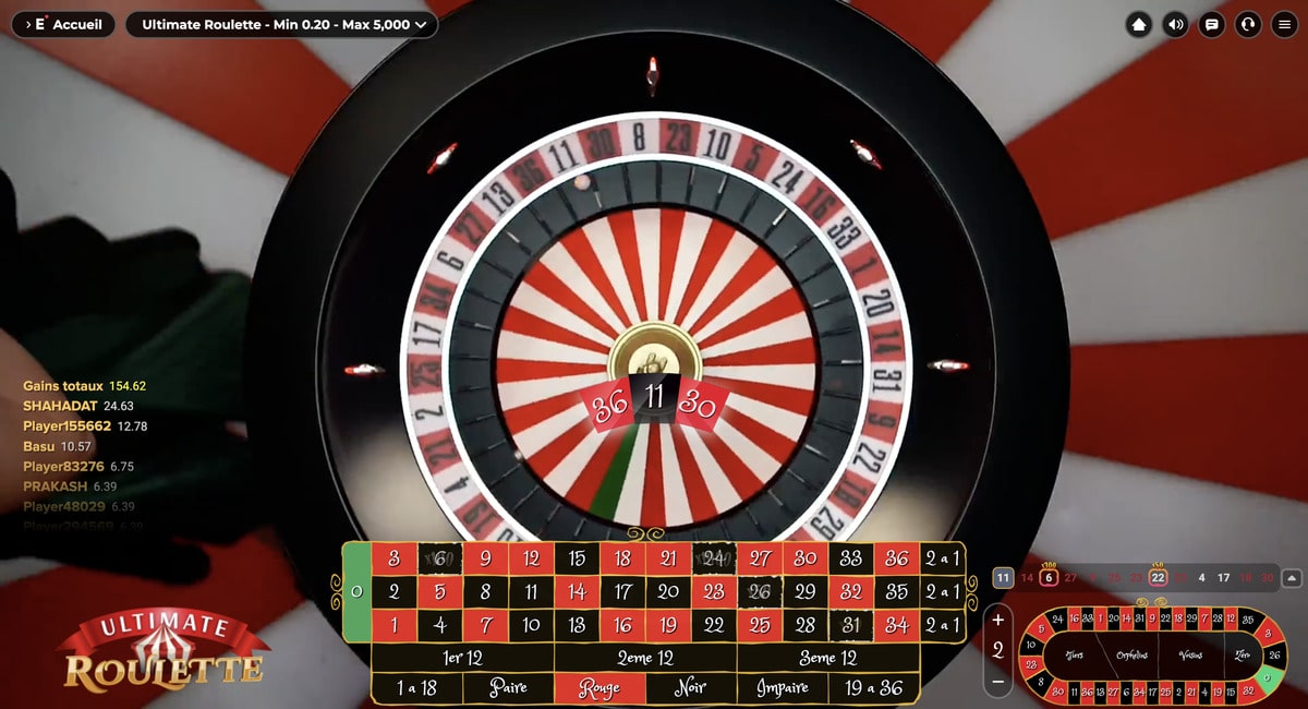 Numero Gagnant Ultimate Roulette