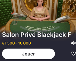 Exemple de tables VIP privatives de blackjack