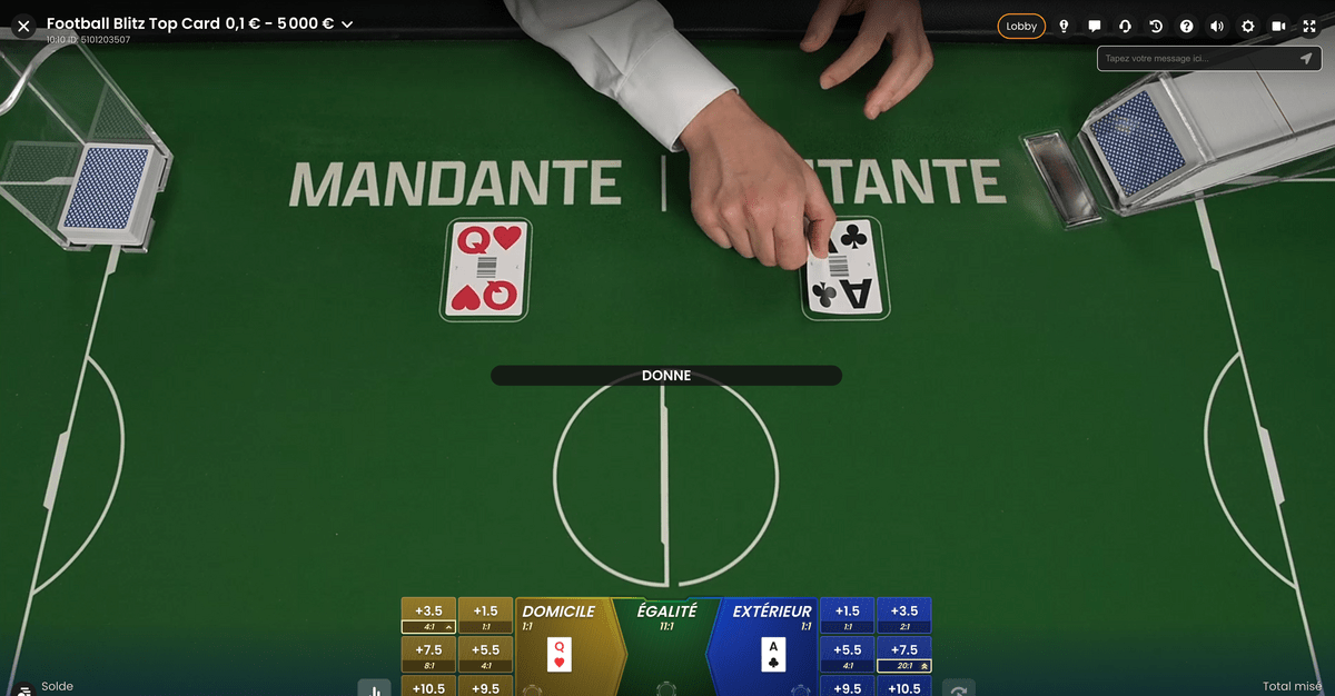 Cartes du jeu en live Football Blitz Top Card