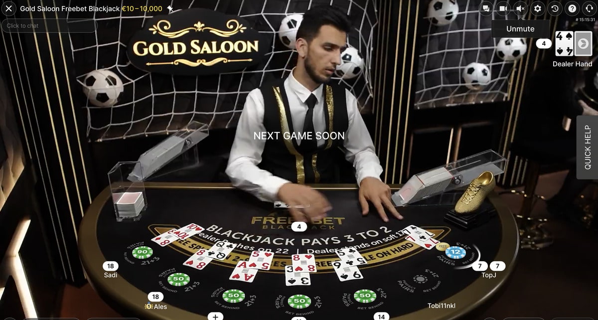Croupier Gold Saloon Free Bet Blackjack