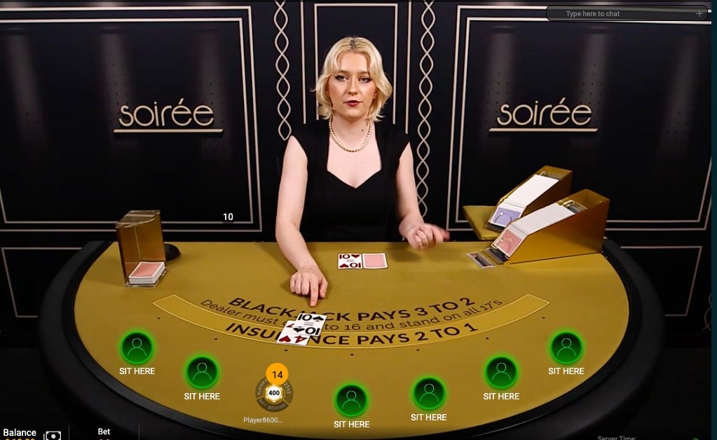 Live Blackjack Soiree Blackjack Soiree