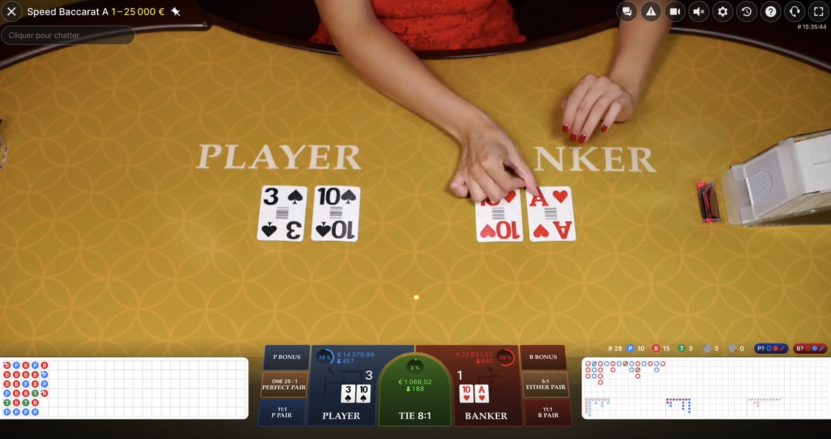 Cartes Baccarat Table