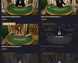 Tables Privatives Blackjack