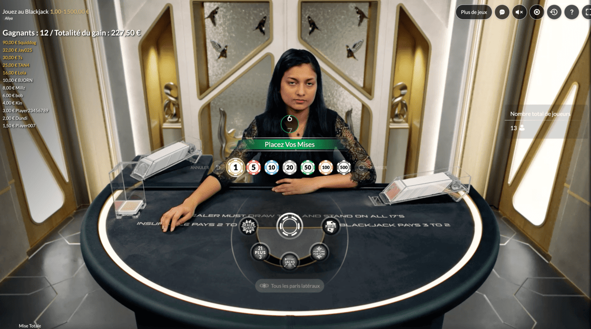 Croupier en Direct sur Everplay Blackjack