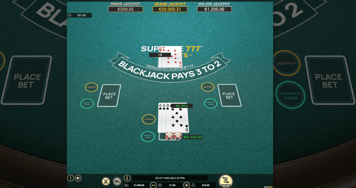 Blackjack en ligne Supreme 777 Jackpots Blackjack en ligne Supreme 777 Jackpots