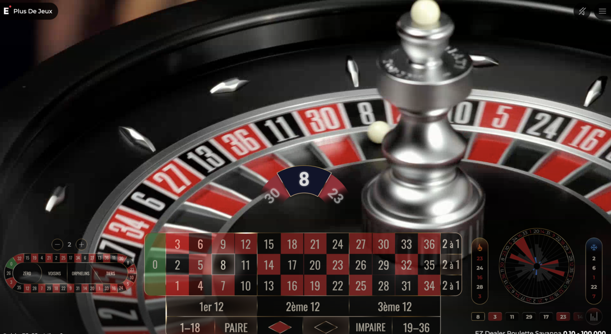Numero 8 sur EZ Dealer Roulette Savana