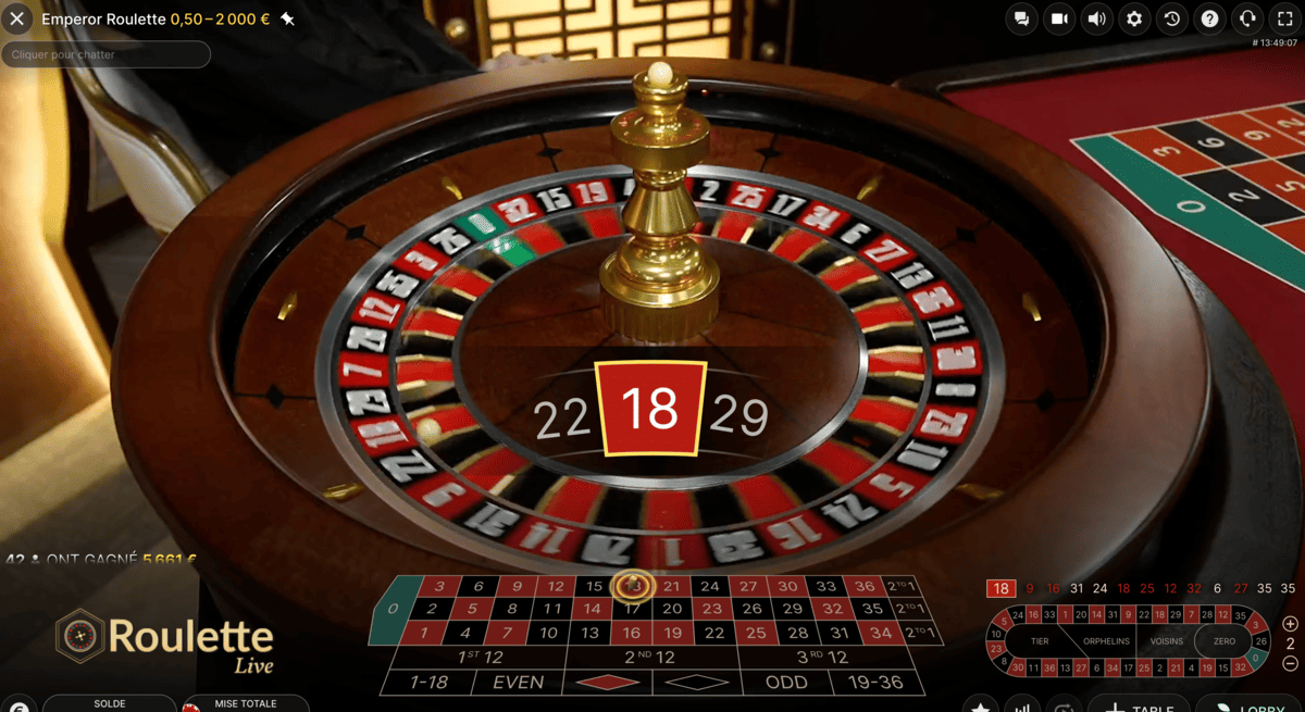 Numero Gagnant d'Emperor Roulette
