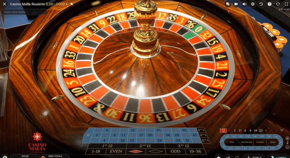 Roue de la table Casino Malta Roulette