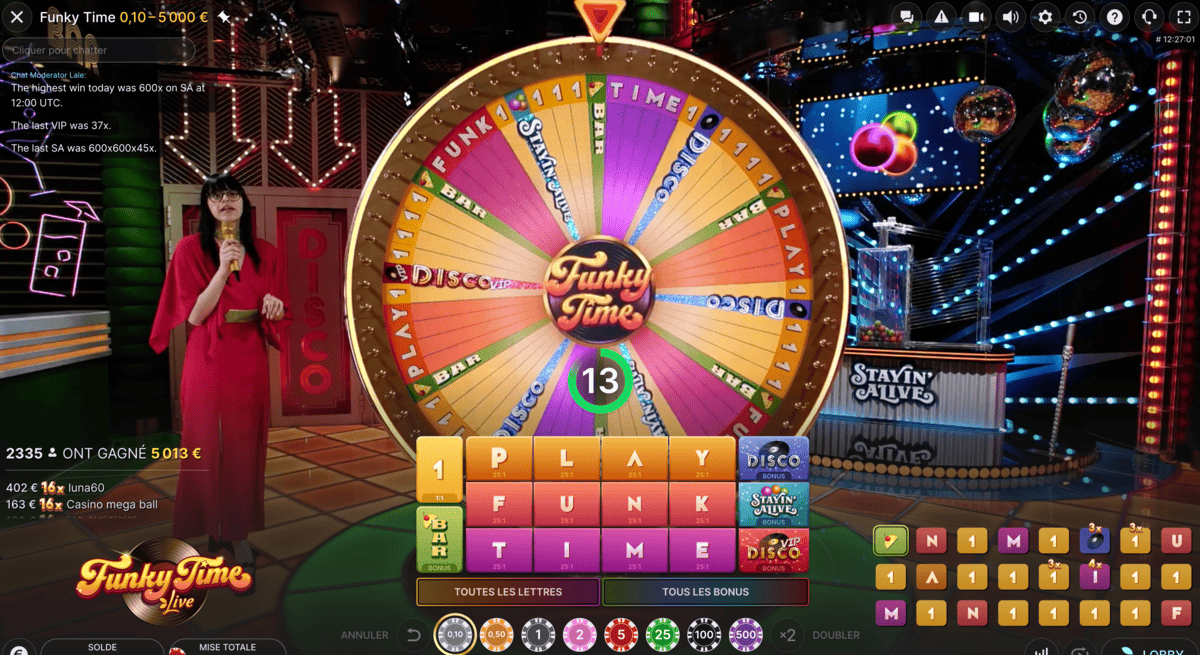 Roue de Hasard Funky Time du logiciel Evolution