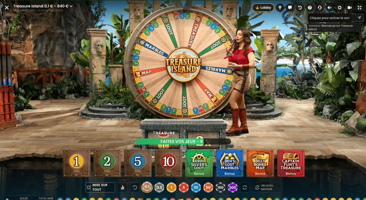 Roue de la Chance Treasure Island