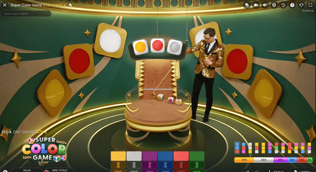 Croupier en direct de Super Color Game