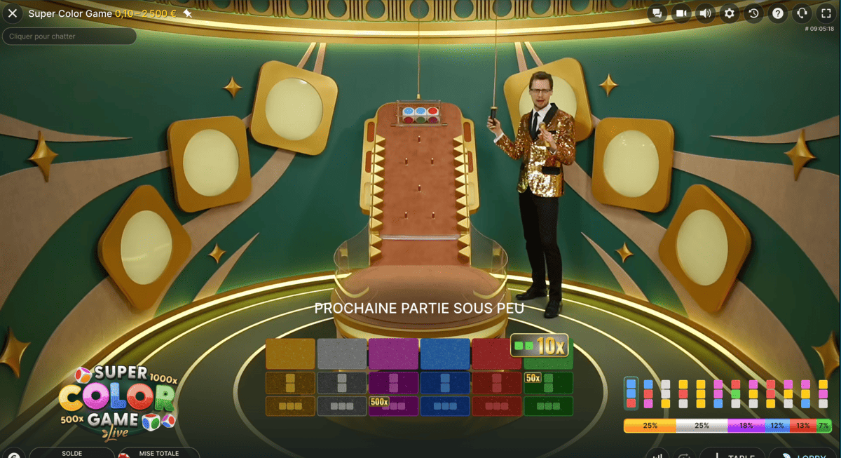 Studio en direct de Super Color Game