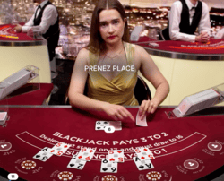 Capture Ecran Blackjack d'un casino en ligne