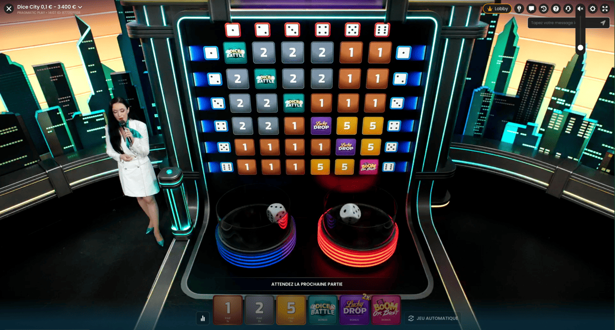 Studio du jeu en direct Dice City