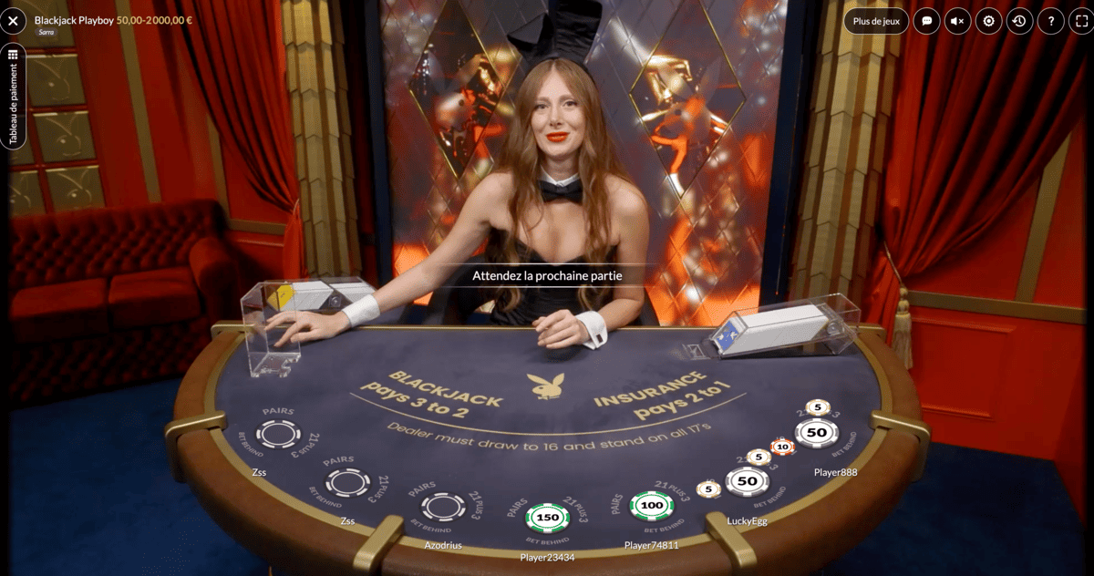 Studio de Playboy Blackjack de Microgaming Live