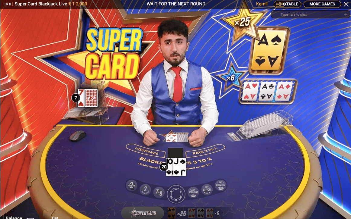 Super Card Blackjack Live du logiciel Playtech Super Card Blackjack Live du logiciel Playtech