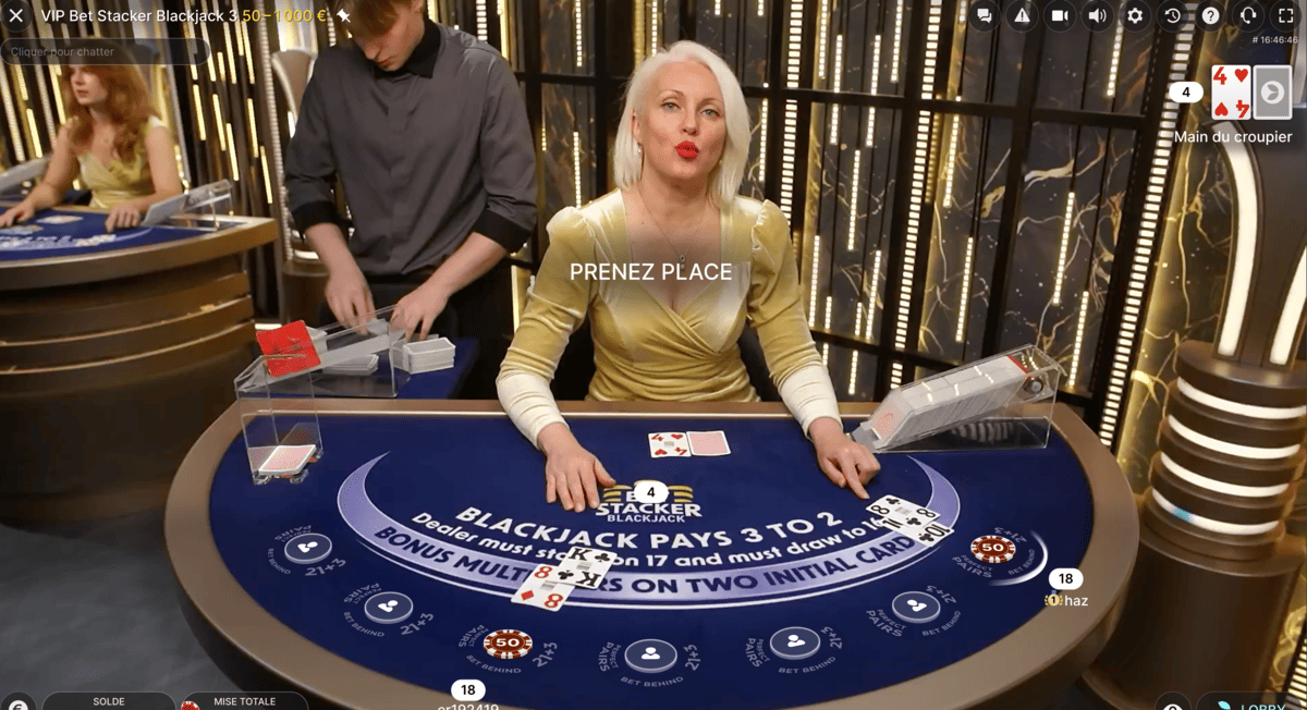 Live Dealer sur VIP Bet Stacker Blackjack Live Dealer sur VIP Bet Stacker Blackjack