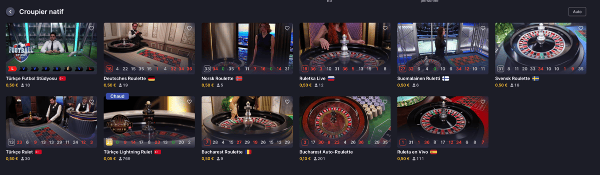 Live Croupier Natif
