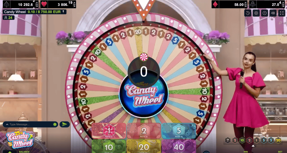 Dealer en live sur Candy Wheel